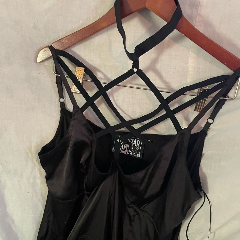 Killstar Pentagram Harness Silky Maxi Dress